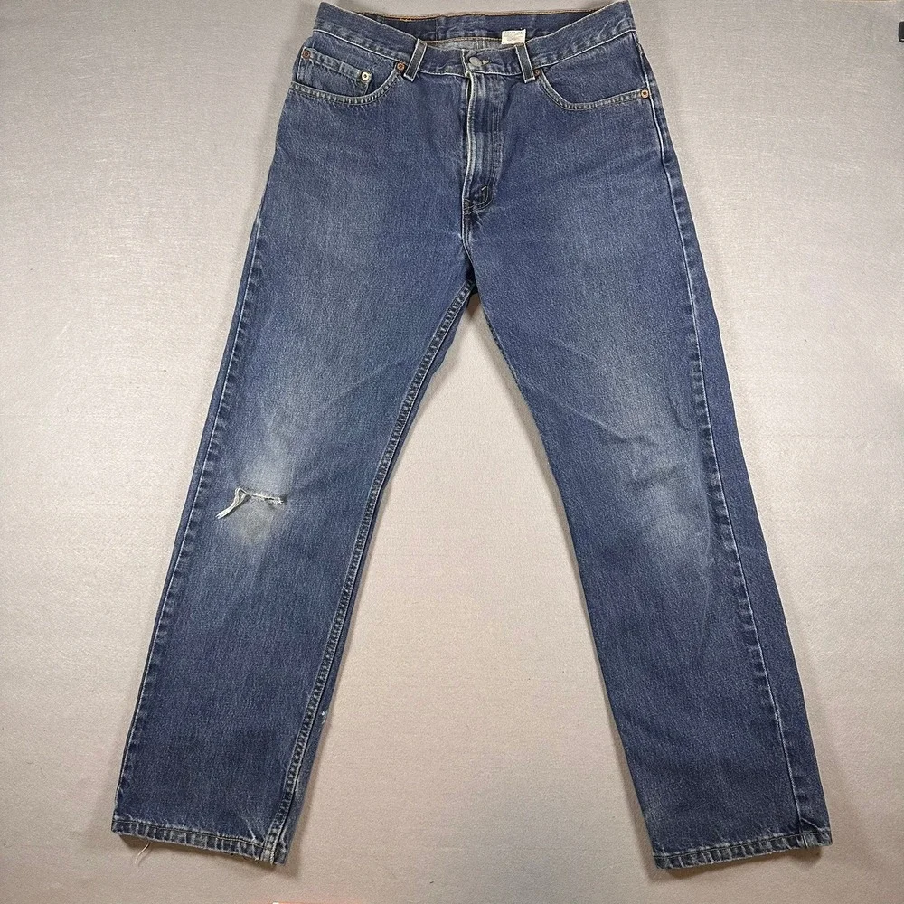 Vintage Levis 505 Jeans‎ Mens 34x30 Blue Medium Wash Regular Straight Leg USA